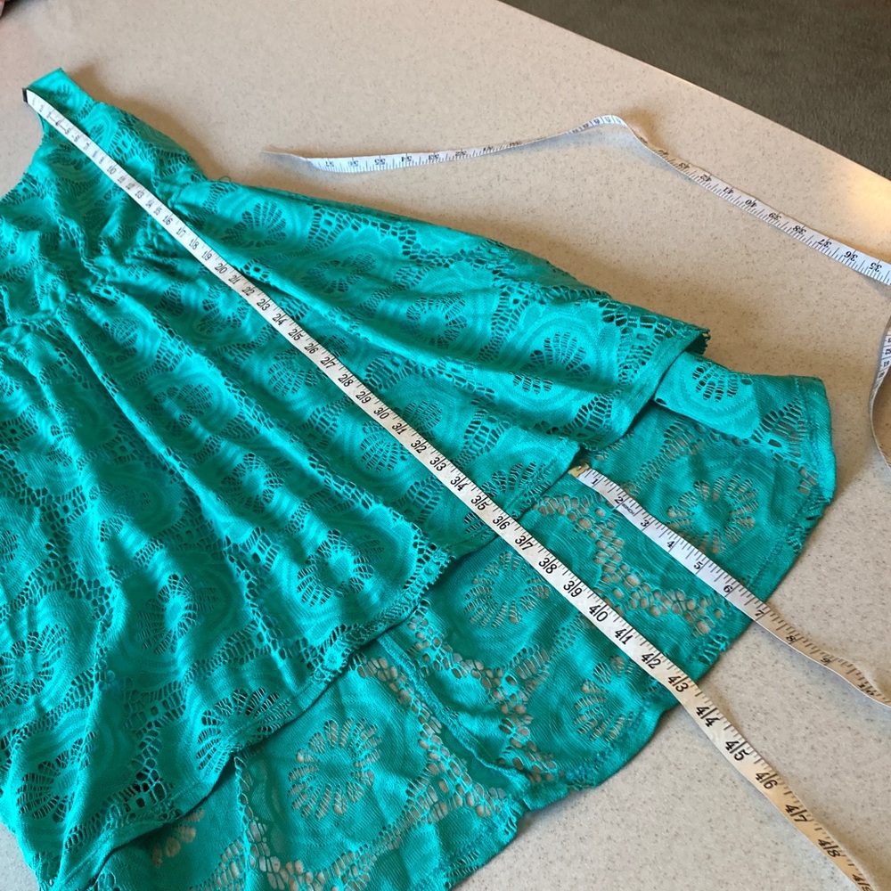 AUW Turquoise Lace Asymmetrical Dress NWOT Women Size Medium - Picture 13 of 15